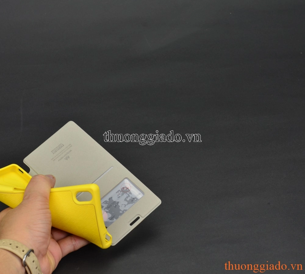 Bao da cầm tay Sony Xperia Z3, D6603, L55 (Có cửa sổ view, hiệu MERCURY)