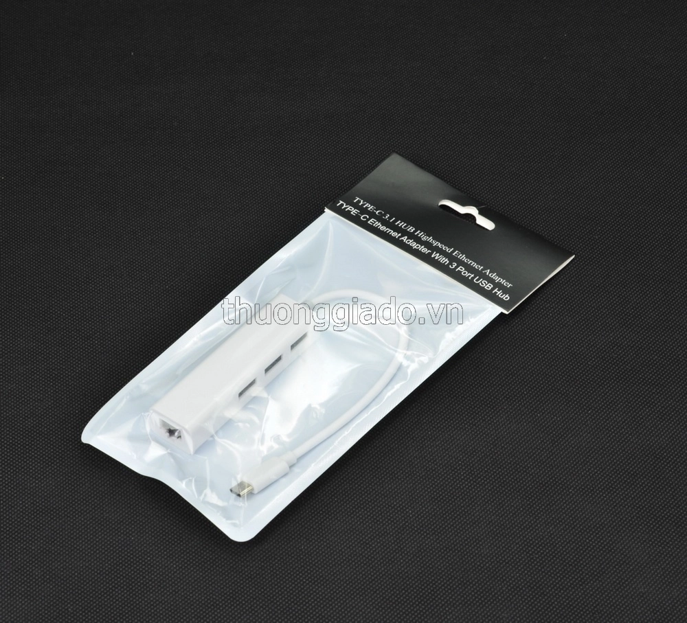 USB Type-C Ethernet Adapter with 3 Port USB 3.0 Hub