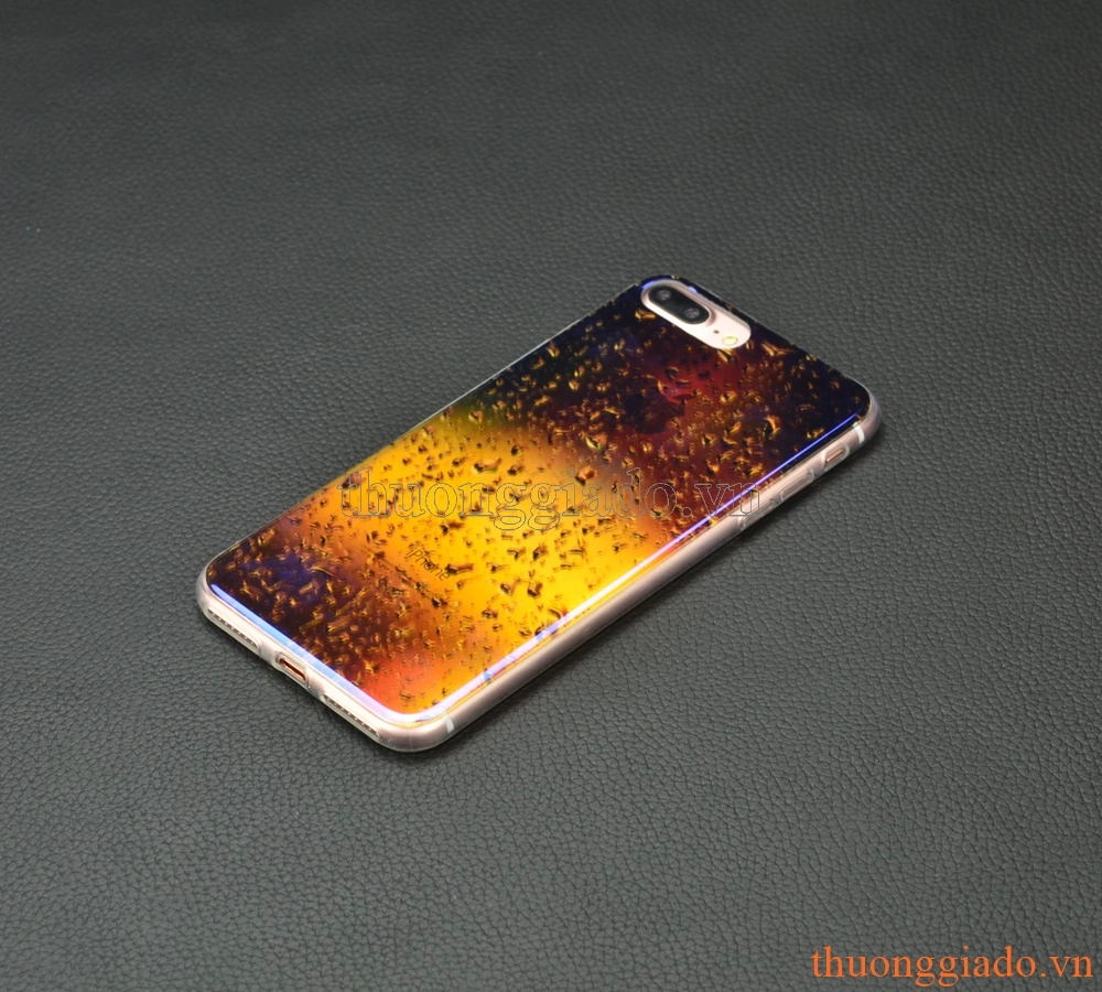 Ốp lưng silicone iPhone 7 Plus (5.5"), mặt lưng in 3D, chủ đề hạt nước