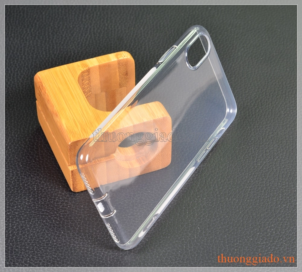Ốp lưng silicone iPhone X (5.8"), trong suốt, hiệu Vu Case