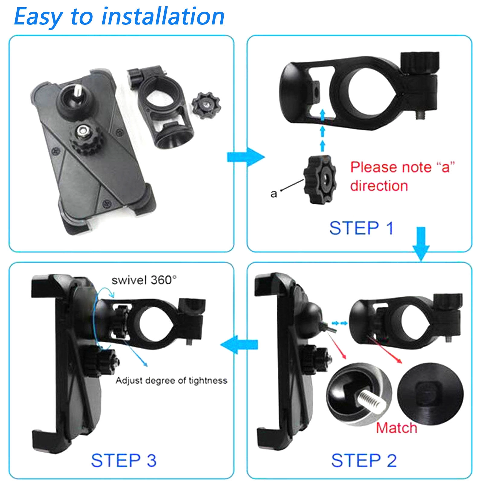 Kẹp giữ điện thoại trên ghi đông xe đạp & xe máy (Model:CH-01)
