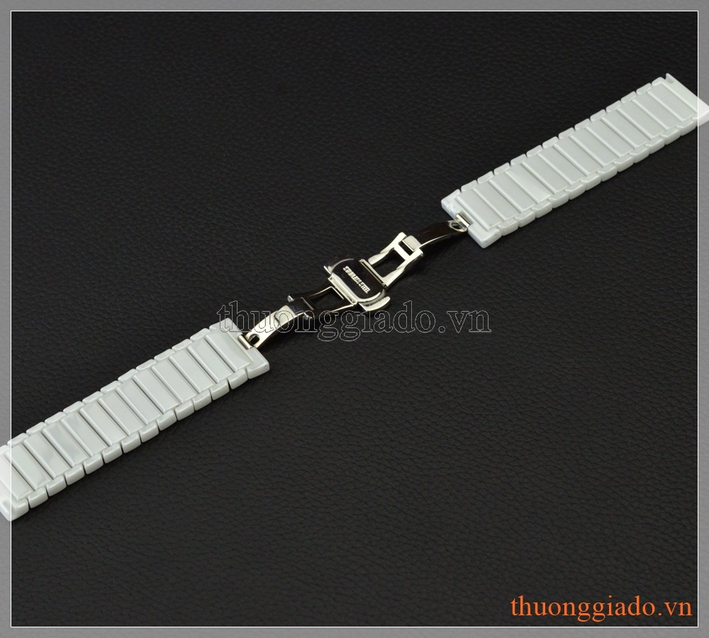 Dây đồng hồ Samsung Gear S3 classic, Gear S3 frontier (gốm sứ ceramic, màu trắng)