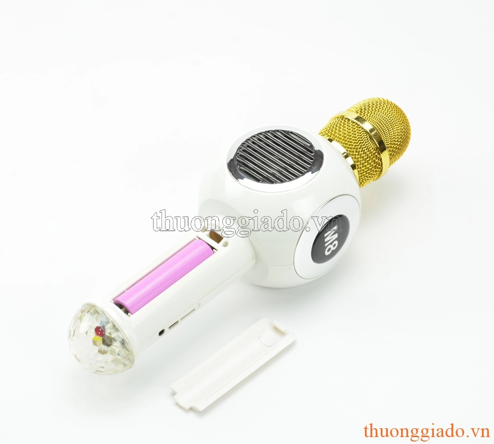 Míc kèm loa hát Karaoke M8 chính hãng (Có đèn led nhấp nháy)