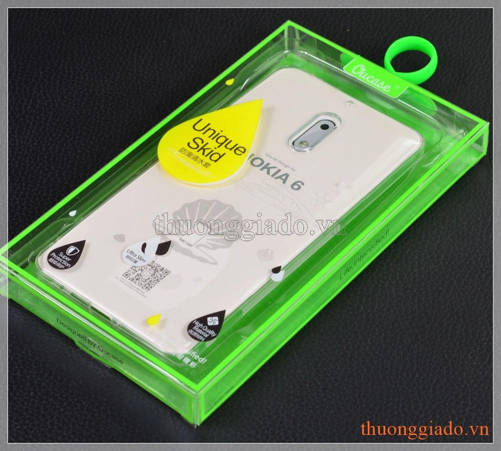 Ốp lưng silicone Nokia 6 (5.5"), màu trong suốt, hiệu VU case Ốp lưng silicone Nokia 6 (5.5"), màu trong suốt, hiệu VU case