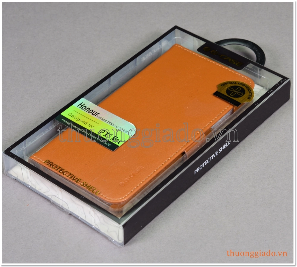 Bao da iPhone XS Max (6.5"), bao da cầm tay, nắp gập mở, hiệu G-CASE, Honour Series