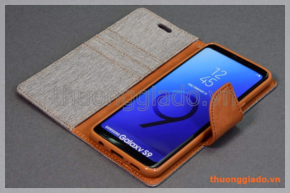 Bao da thời trang Samsung Galaxy S9/ G960 (Hiệu GOOSPERY, CANVAS DIARY)