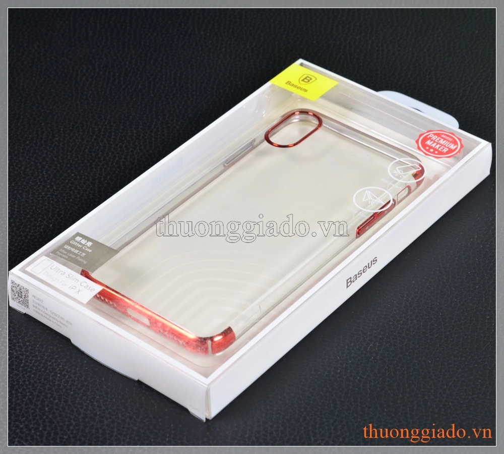 Ốp lưng nhựa cứng iPhone X (5.8"), hiệu Baseus, Glitter Case