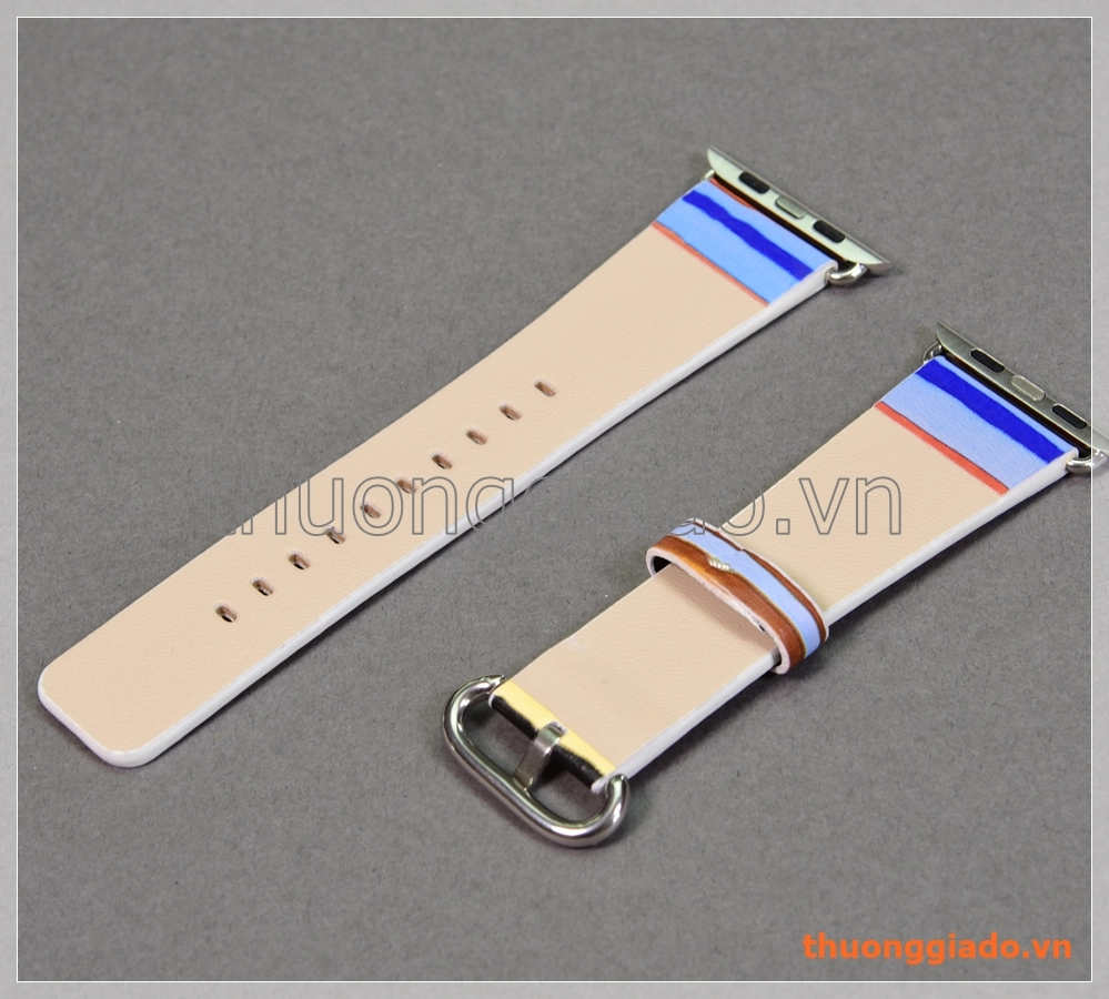 Dây đồng hồ Apple Watch 42mm (da PU, nhiều màu sọc ngang)