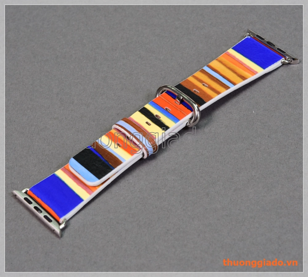 Dây đồng hồ Apple Watch 42mm (da PU, nhiều màu sọc ngang)