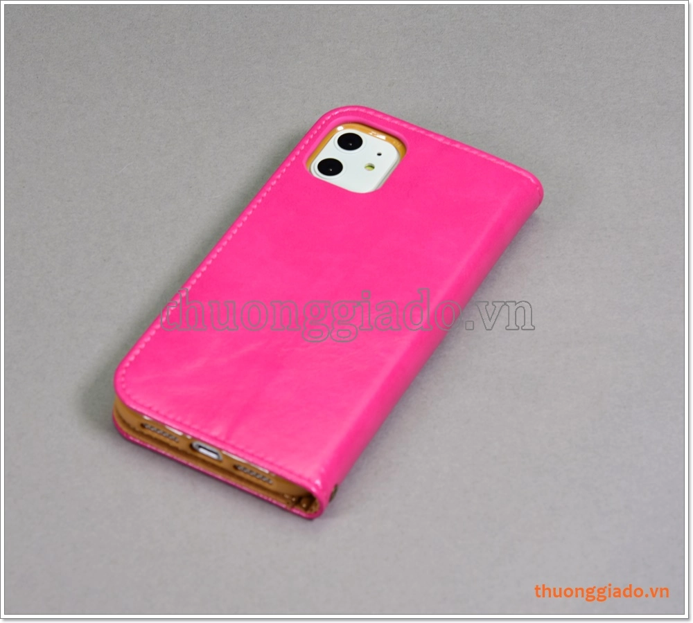 Bao da iPhone 11 (6.1 inch), bao da cầm tay, chất liệu da bò, thời trang