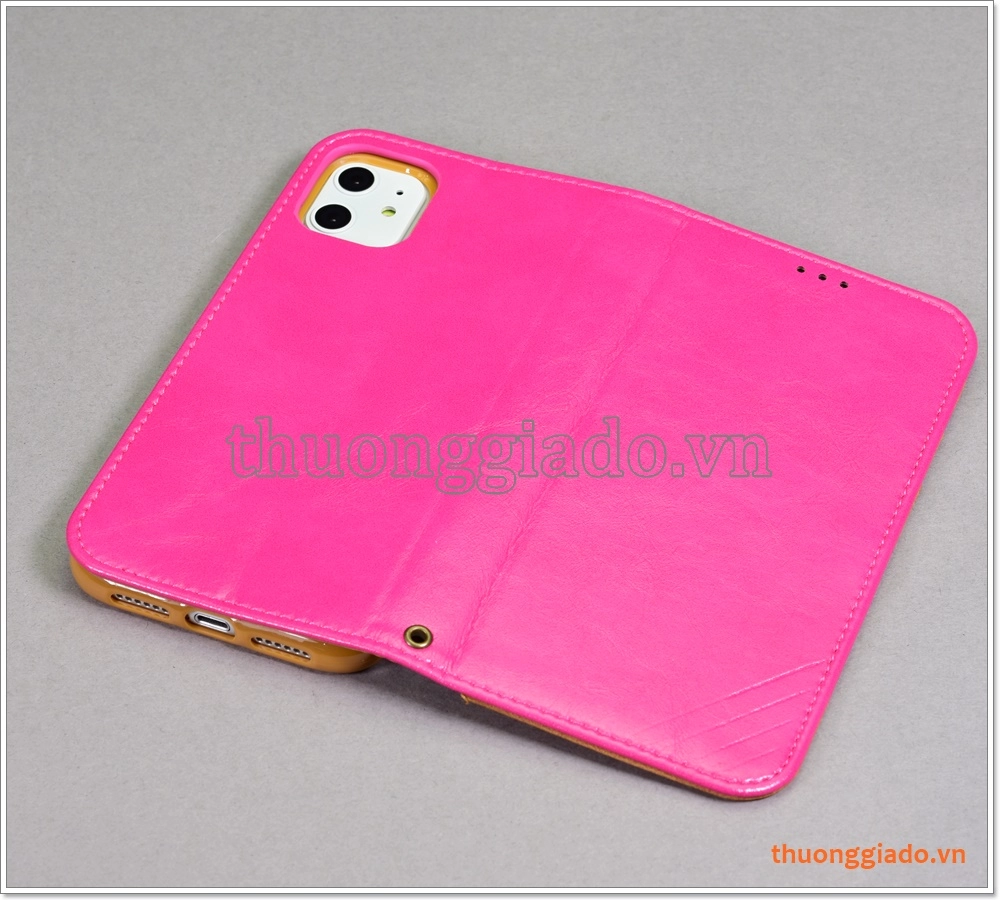 Bao da iPhone 11 (6.1 inch), bao da cầm tay, chất liệu da bò, thời trang