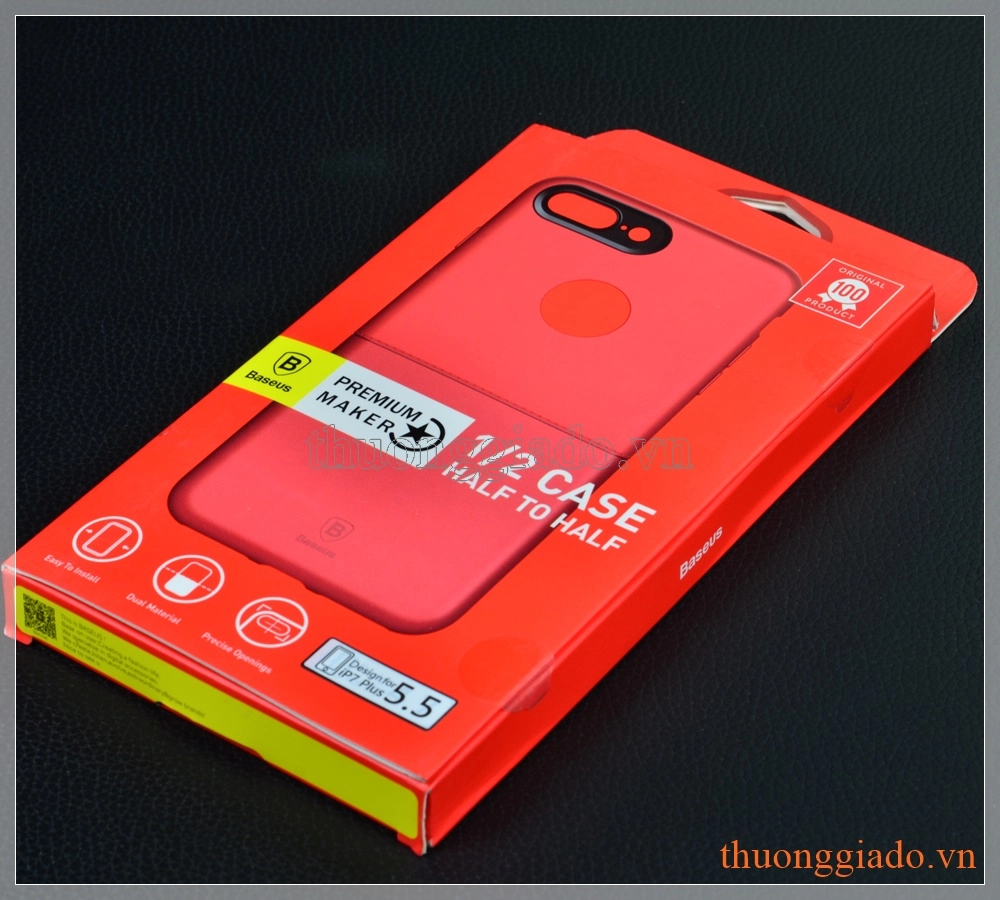 Ốp lưng iPhone 7 Plus (5.5"), iPhone 8 Plus (5.5"),hiệu Baseus, Half to half