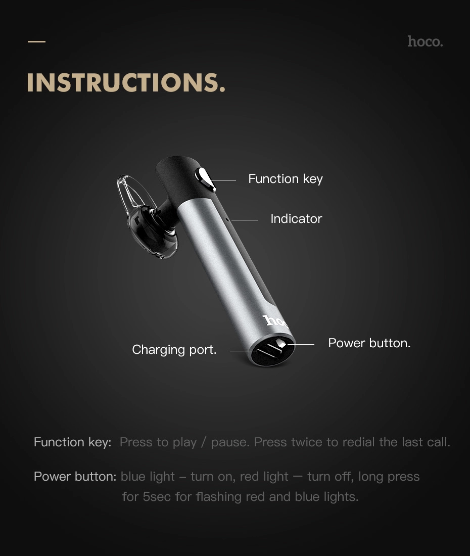 Tai nghe bluetooth trên xe hơi HOCO E20 VICTORIOUS Wireless Headset