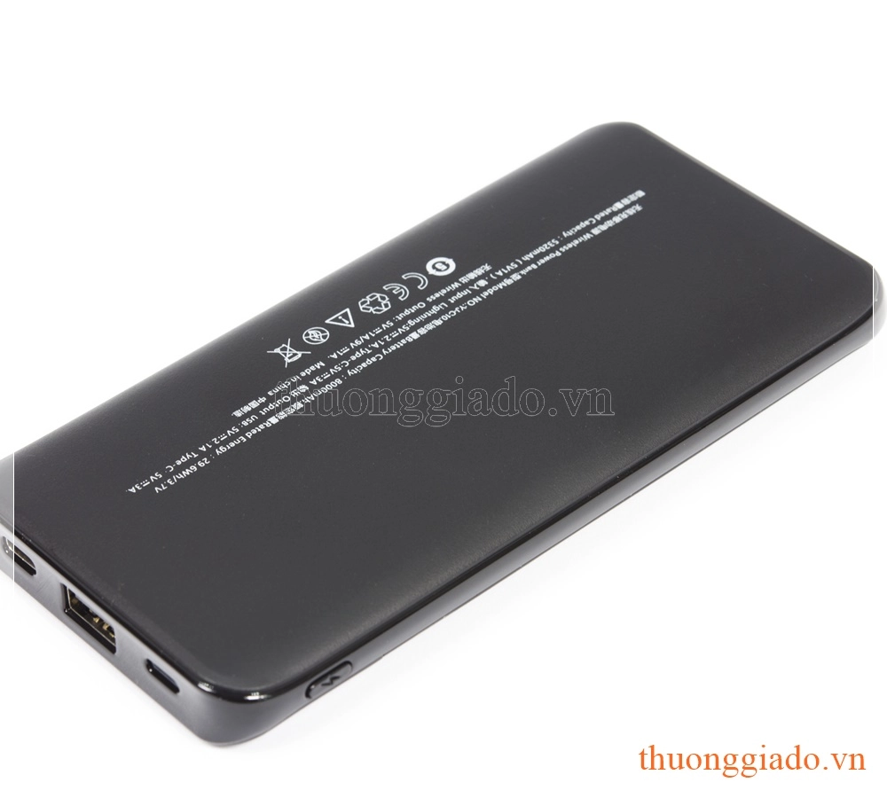 Pin dự phòng hỗ trợ sạc nhanh không dây(9V-1A), Cyi-tech (8000mAh), iPhone X (5.8")