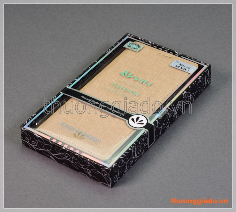 Bao da Mi Mix 3 (6.39"), bao da cầm tay nắp gập mở kiểu flip, hiệu Vili