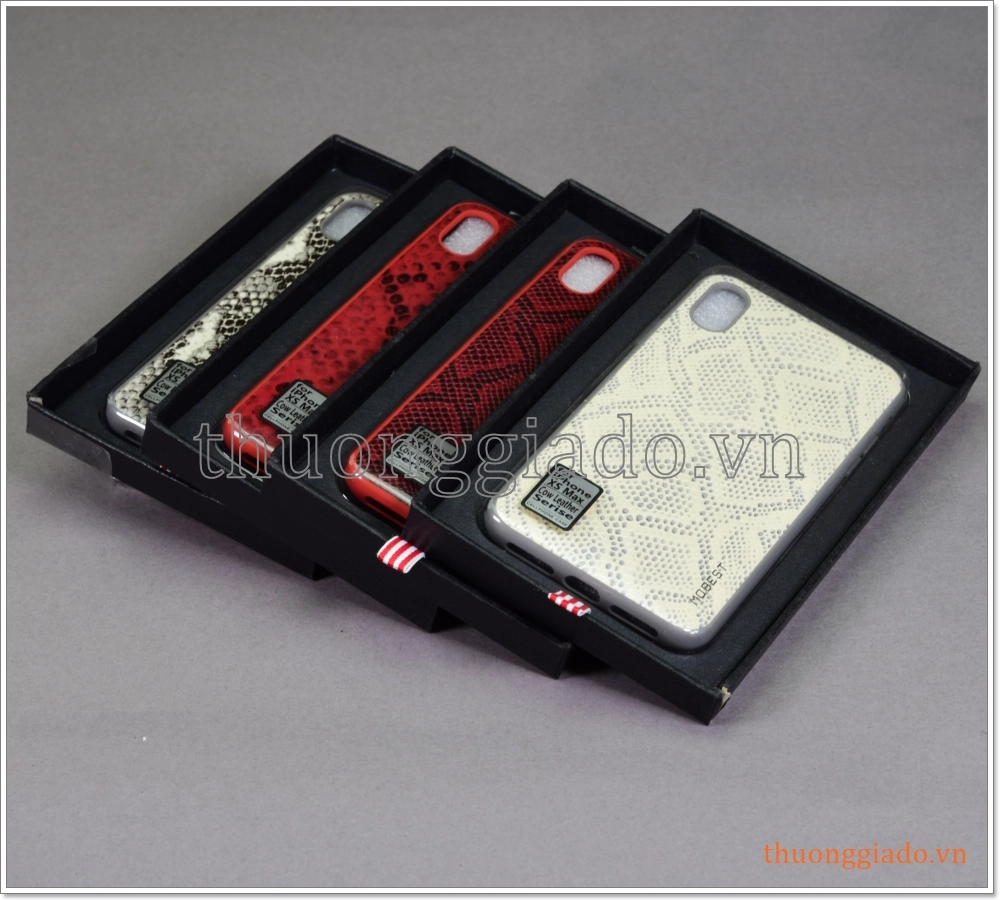 Ốp lưng da chống sốc iPhone Xs Max, Họa tiết hình da trăn hiệu Mobest