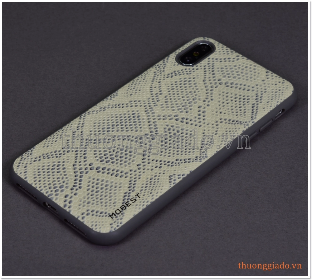 Ốp lưng da chống sốc iPhone Xs Max, Họa tiết hình da trăn hiệu Mobest