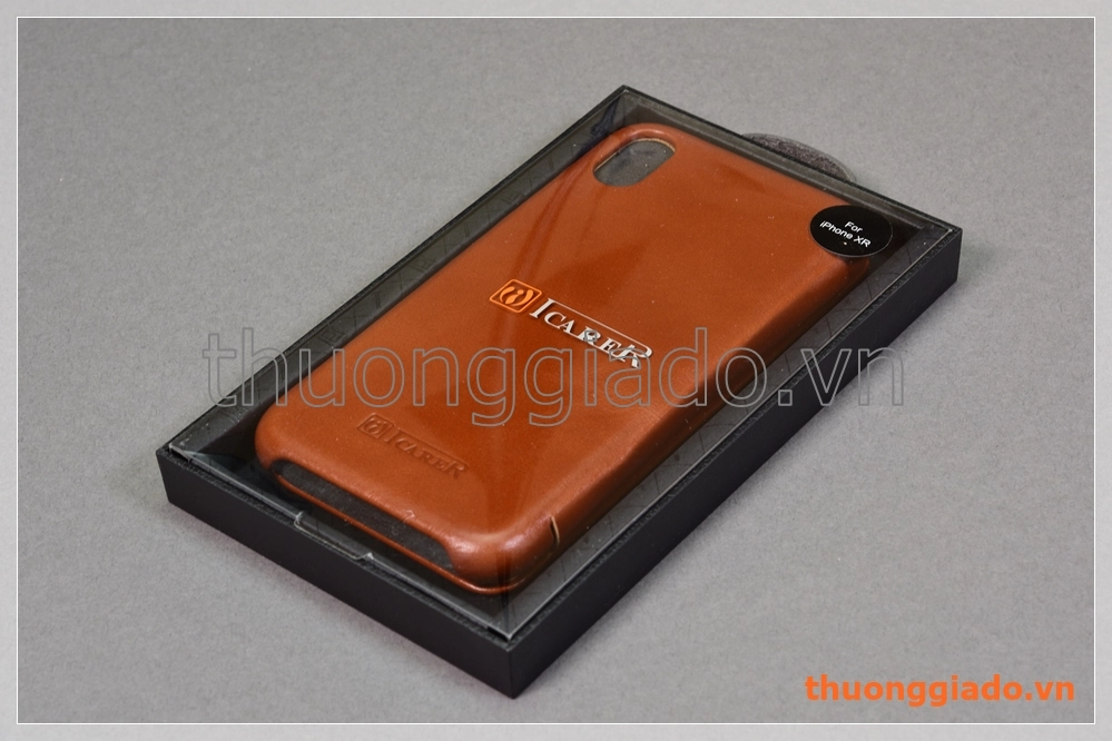 Bao da cầm tay iPhone XR (6.1"), hiệu ICarer, da bò mịn