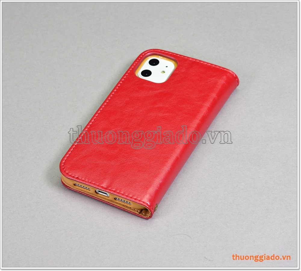 Bao da iPhone 11 (6.1 inch), bao da cầm tay, chất liệu da bò, thời trang