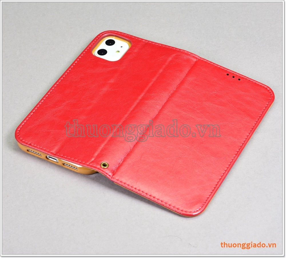Bao da iPhone 11 (6.1 inch), bao da cầm tay, chất liệu da bò, thời trang