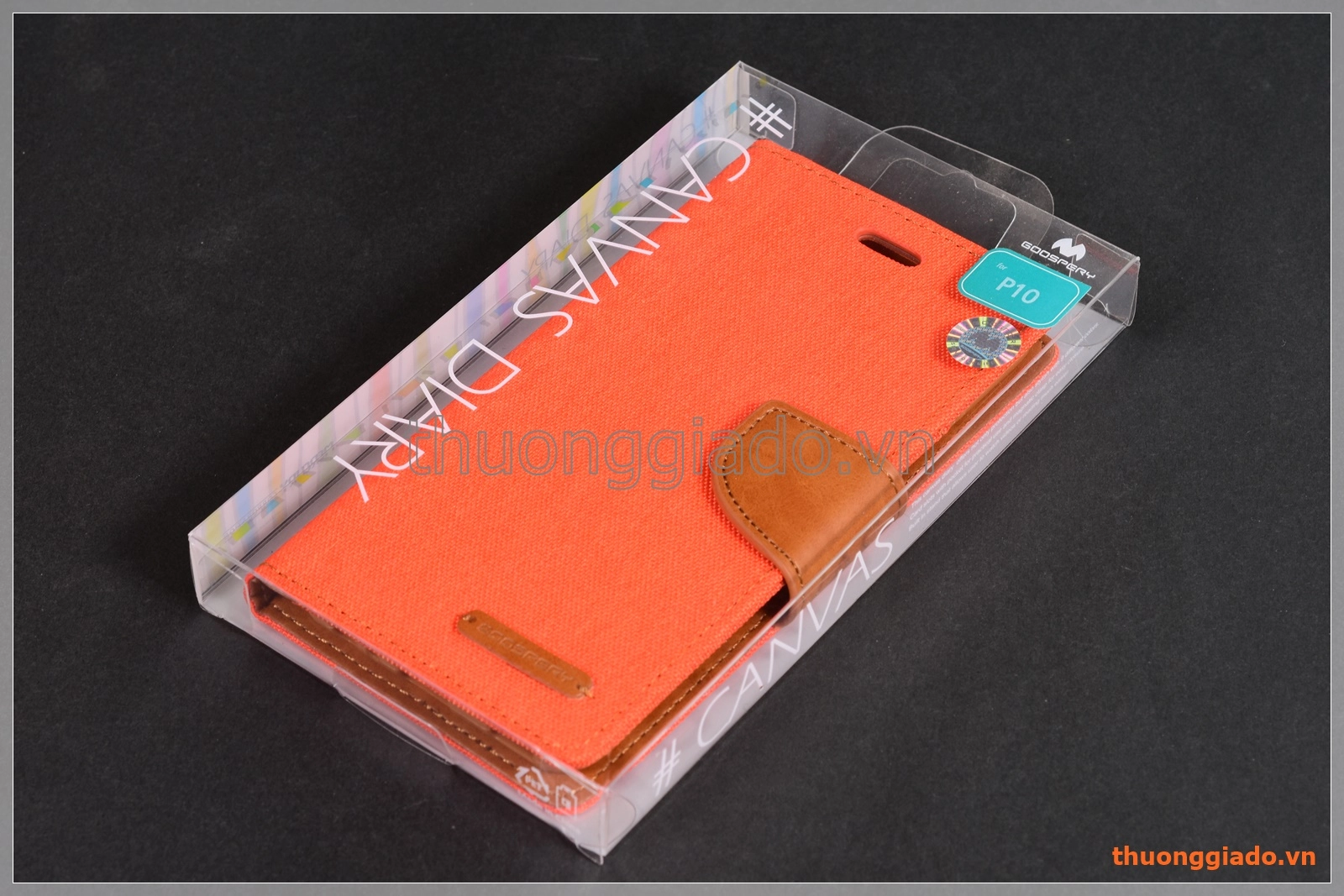 Bao da thời trang Huawei P10 (5.1"), Hiệu GOOSPERY, CANVAS DIARY, mặt ngoài bọc vải