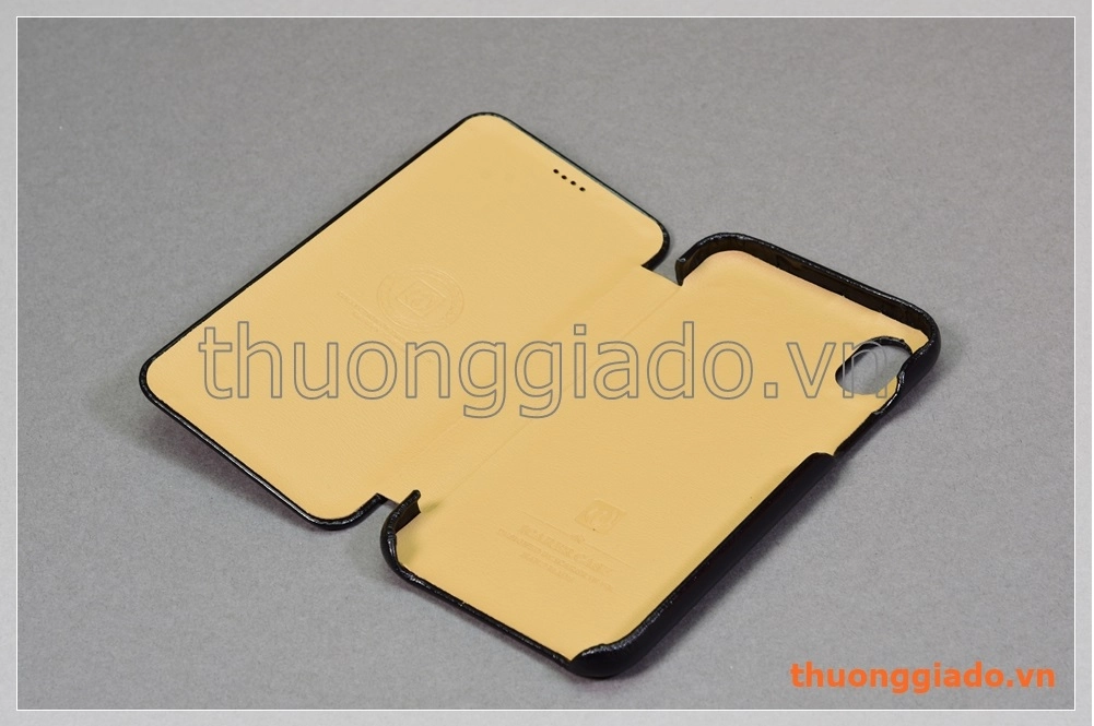 Bao da cầm tay iPhone XR (6.1"), hiệu ICarer, da bò mịn
