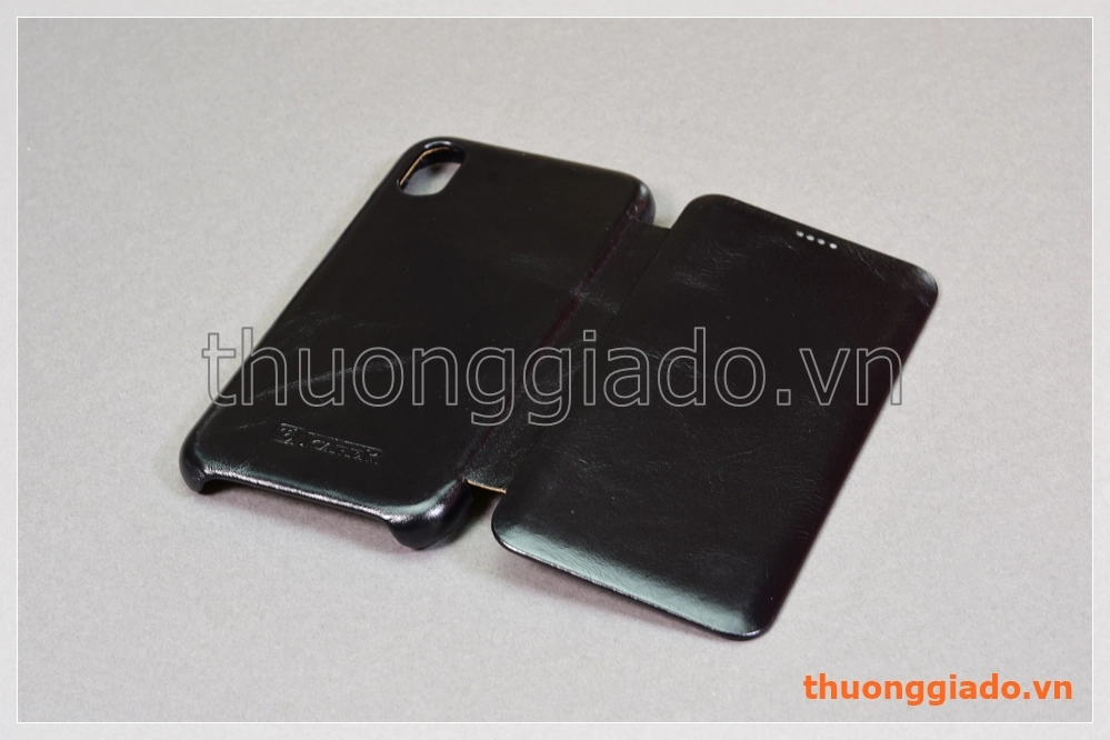 Bao da cầm tay iPhone XR (6.1"), hiệu ICarer, da bò mịn
