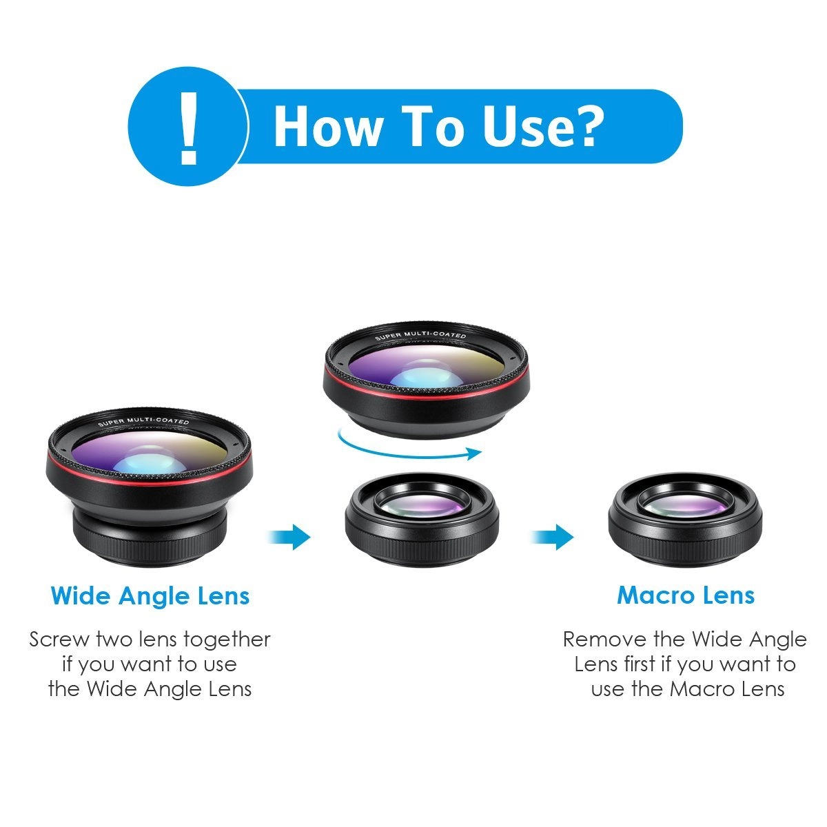 Lens chụp ảnh góc rộng 0.6X Wide Angle cho điện thoại smartphone