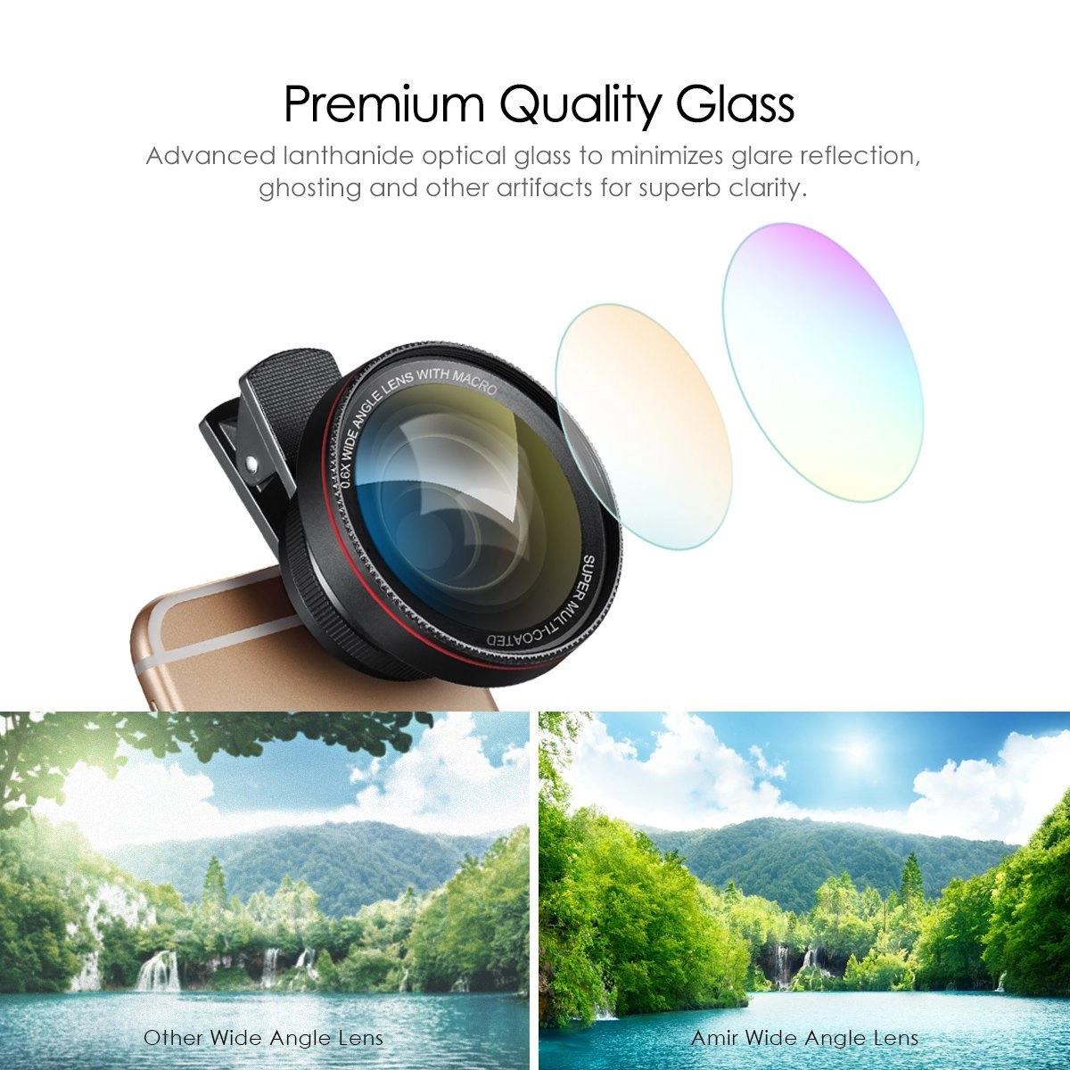 Lens chụp ảnh góc rộng 0.6X Wide Angle cho điện thoại smartphone