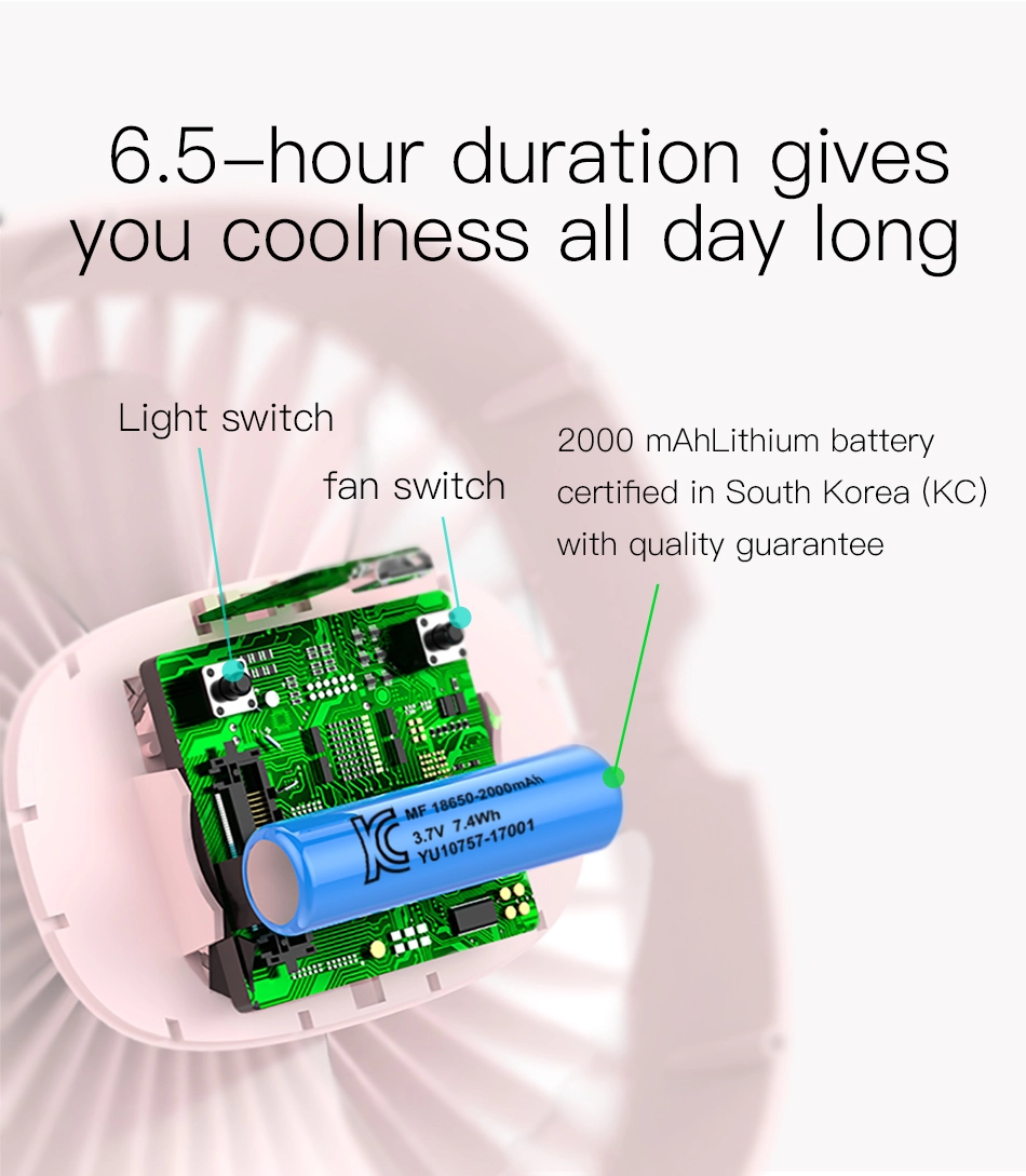 Quạt mini cao cấp dùng cho văn phòng hiệu Baseus ZW-2816 (pin 2000mAh, có đèn)