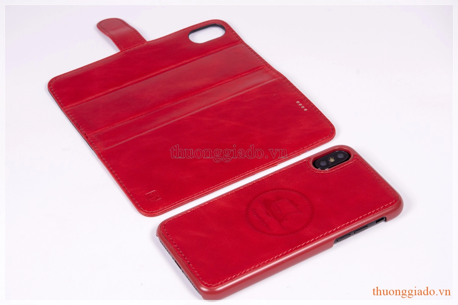 Bao da iPhone X (5.8"), iPhone Xs (5.8") có quai gập, hiệu ICarer, RI803-BK