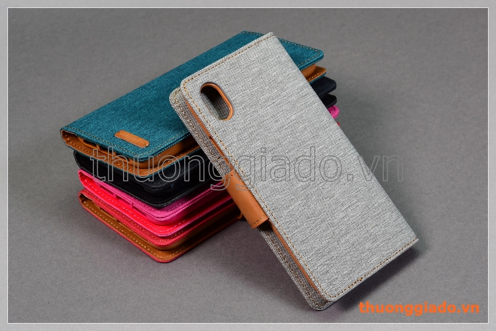 Bao da cầm tay iPhone XR (6.1"), hiệu Goospery, CANVAS DIARY Bao da cầm tay iPhone XR (6.1"), hiệu Goospery, CANVAS DIARY