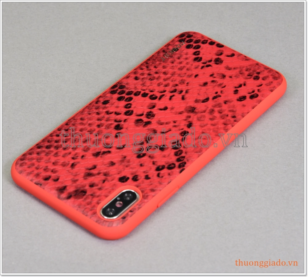 Ốp lưng da chống sốc iPhone Xs Max, Họa tiết hình da trăn hiệu Mobest