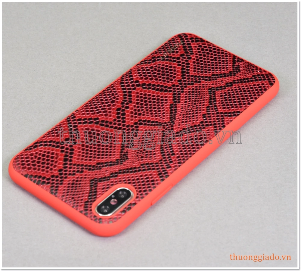 Ốp lưng da chống sốc iPhone Xs Max, Họa tiết hình da trăn hiệu Mobest