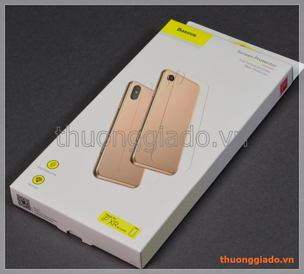 Dán kính cường lực iPhone XR (6.1") mặt lưng, hiệu Baseus