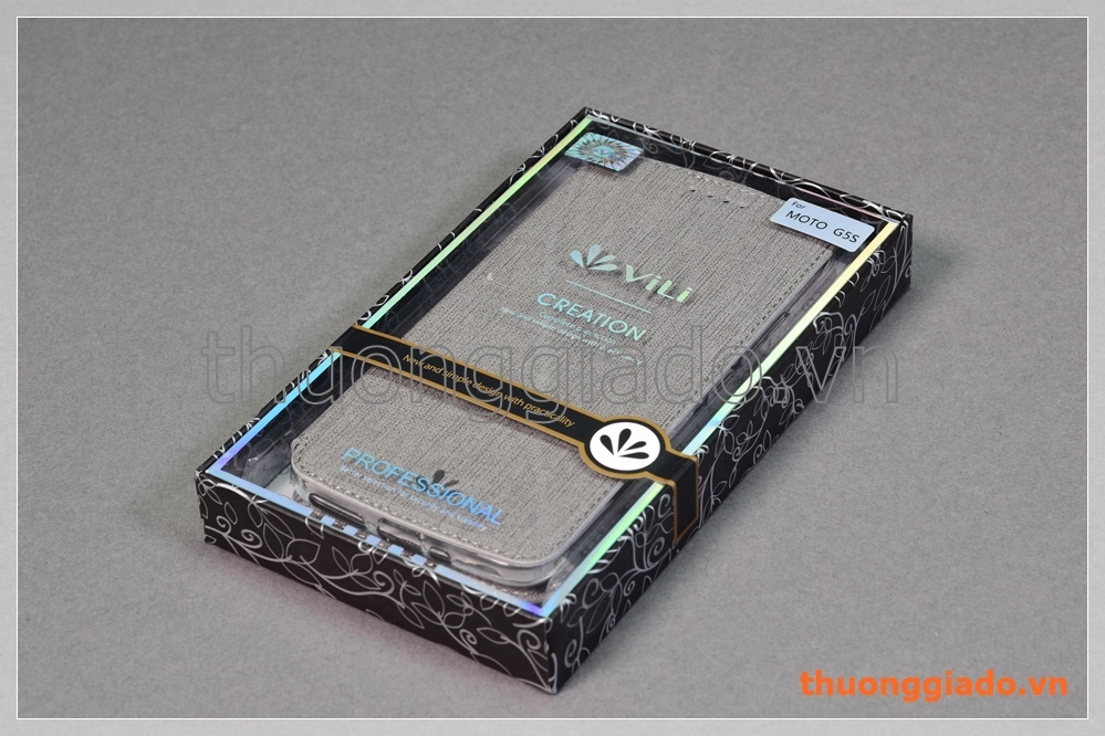 Bao da cầm tay Moto G5s, Motorola flip leather case, hiệu Vili