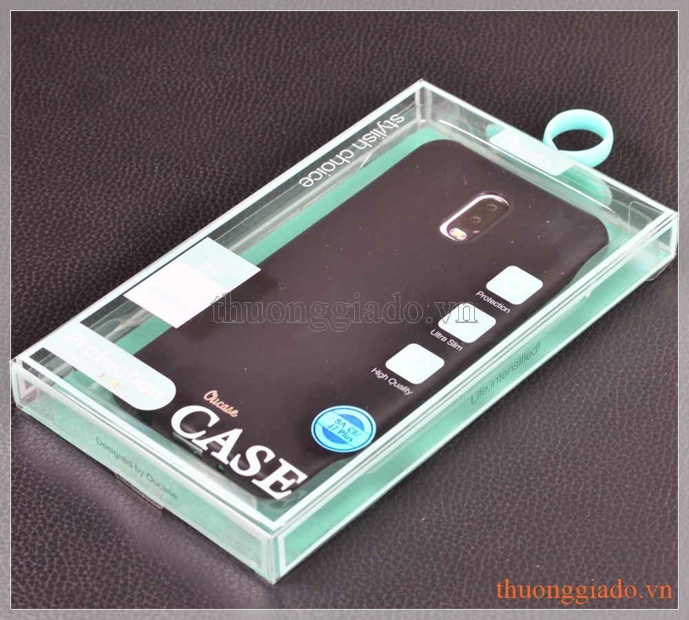 Ốp lưng silicone Samsung J7 Plus/  C710 (màu đen, hiệu VU case)