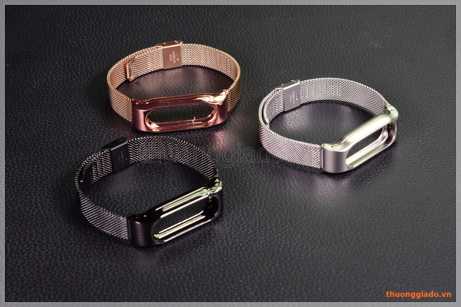 Dây đeo tay Mi Band 2 (thép không gỉ, mắt lưới siêu nhỏ)