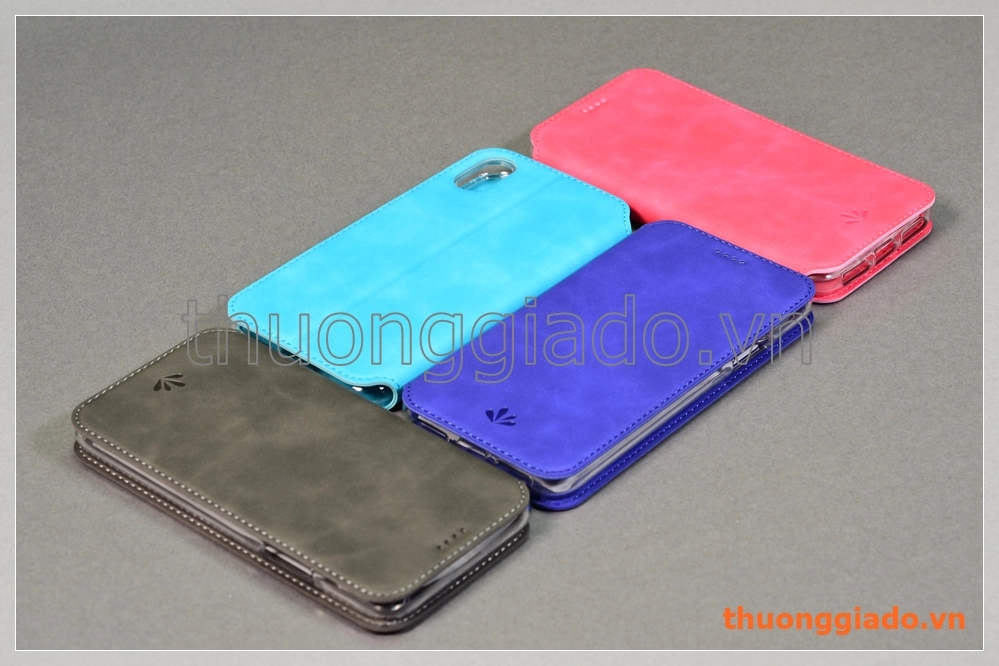 Bao da iPhone Xs (5.8"), iPhone X (5.8") smart flip leather case, hiệu Vili
