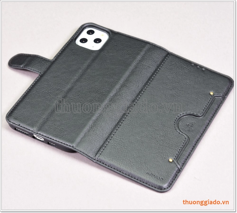 Bao da iPhone 11 Pro Max, Bao da cầm tay, chất liệu da bò, hiệu Kaiyue