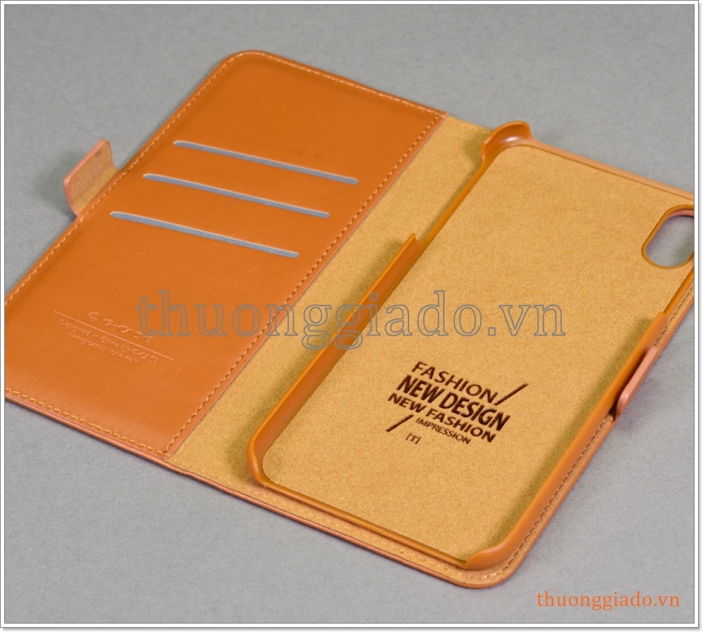 Bao da iPhone XS Max (6.5"), bao da cầm tay, nắp gập mở, hiệu G-CASE, Honour Series