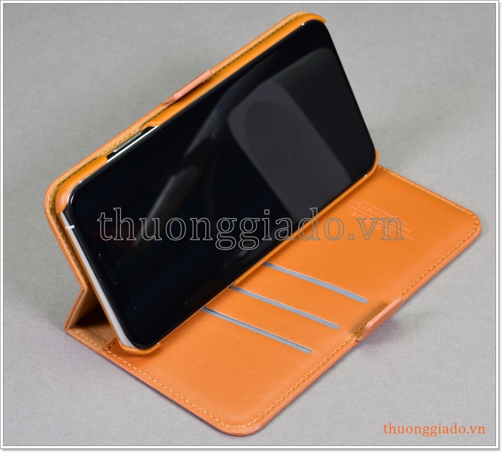 Bao da iPhone XS Max (6.5"), bao da cầm tay, nắp gập mở, hiệu G-CASE, Honour Series