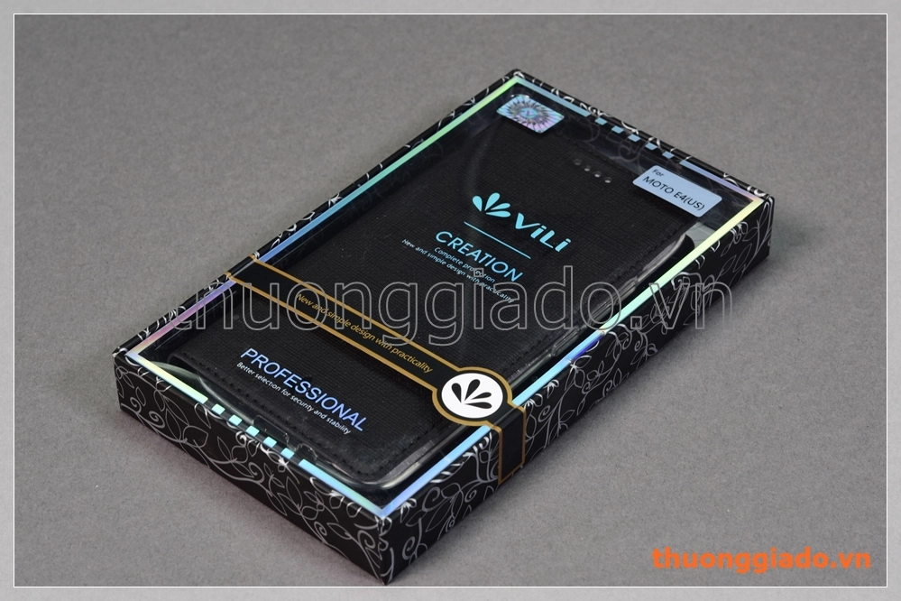 Bao da cầm tay Moto E4 (bản Mỹ) Motorola flip leather case, hiệu Vili