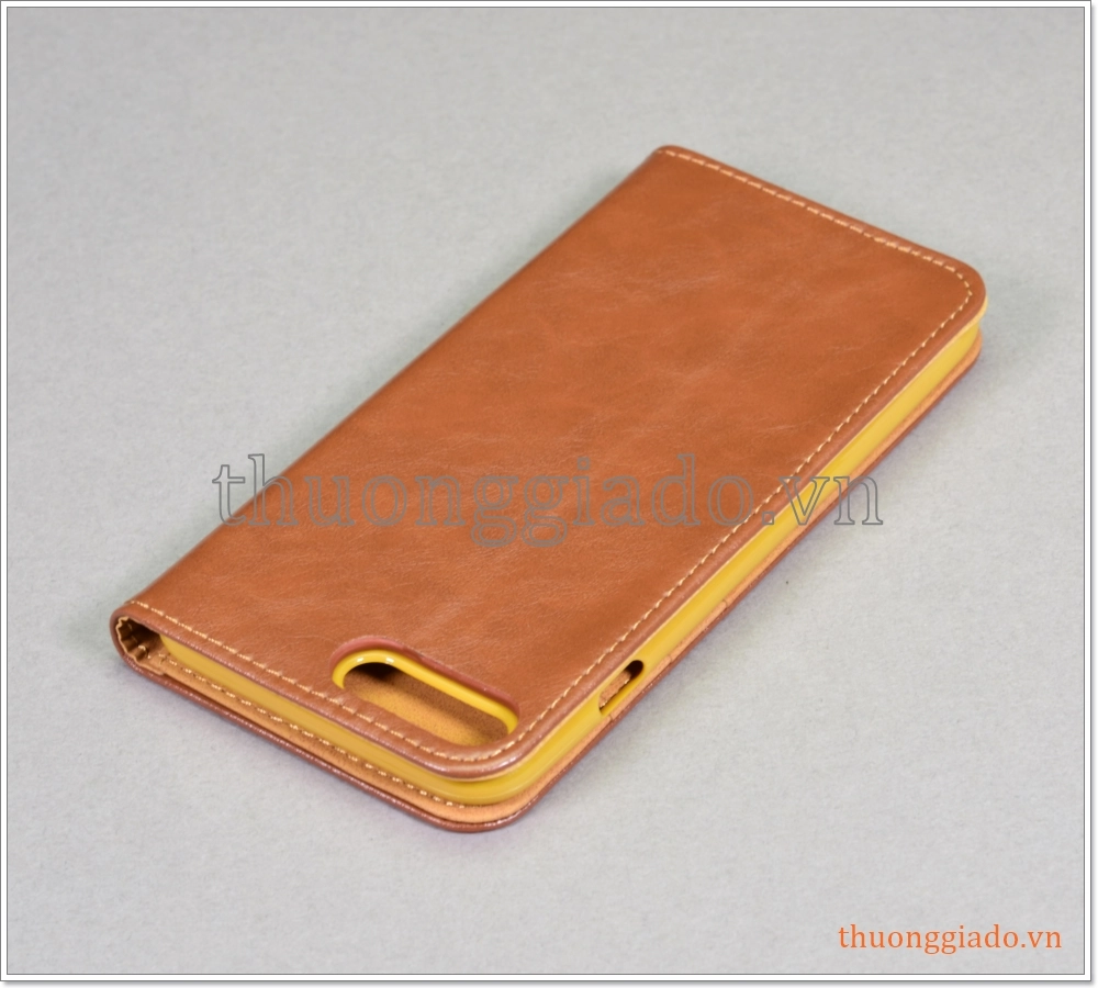 Bao da iPhone 7 Plus/ iPhone 8 Plus, bao da cầm tay, da bò, mặt mịn, màu sắc