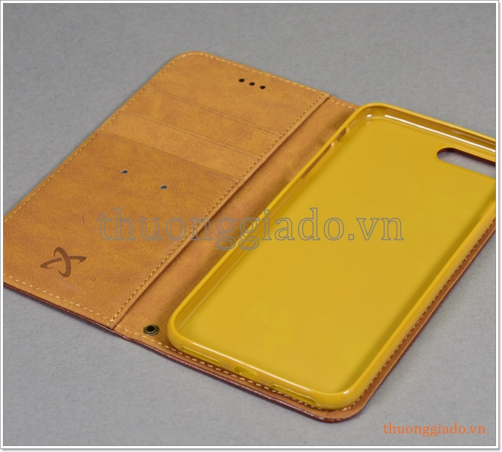 Bao da iPhone 7 Plus/ iPhone 8 Plus, bao da cầm tay, da bò, mặt mịn, màu sắc