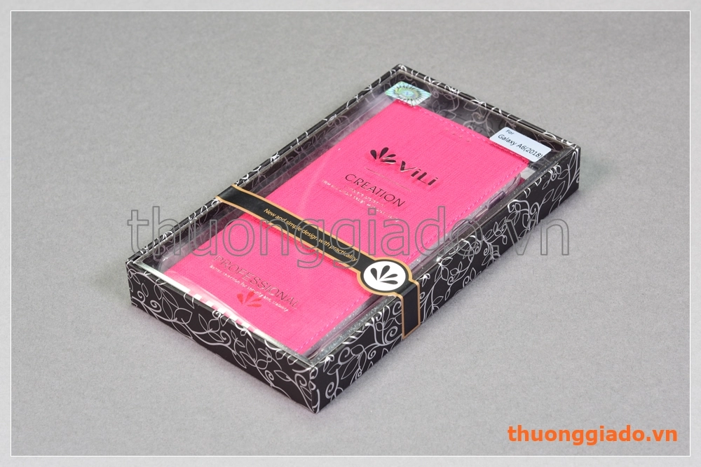 Bao da Samsung Galaxy A6 (2018)/ A600 flip leather case, hiệu Vili
