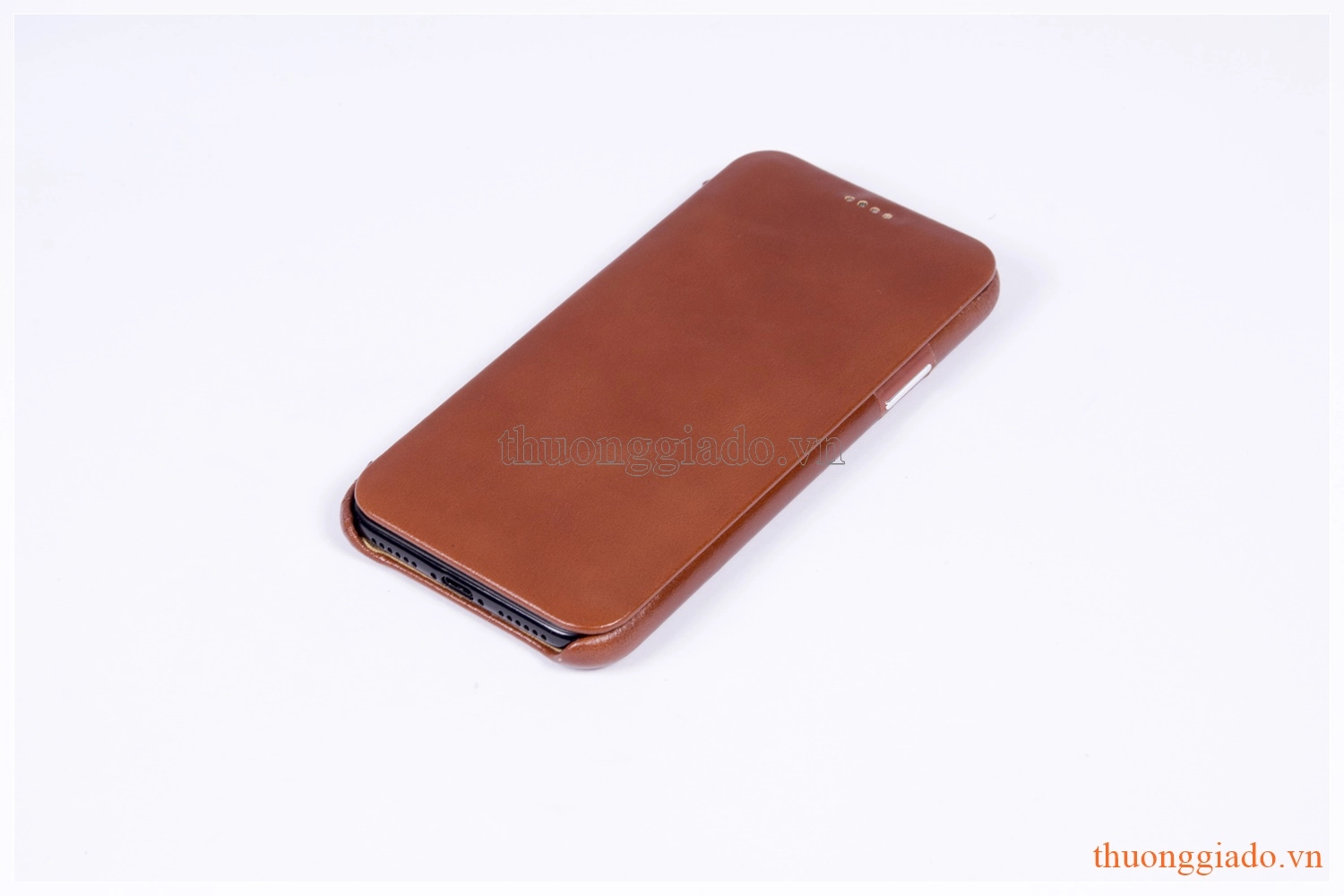 Bao da cầm tay iPhone X (5.8"), iPhone Xs (5.8"), hiệu Icarer, da mịn, RI804-BK