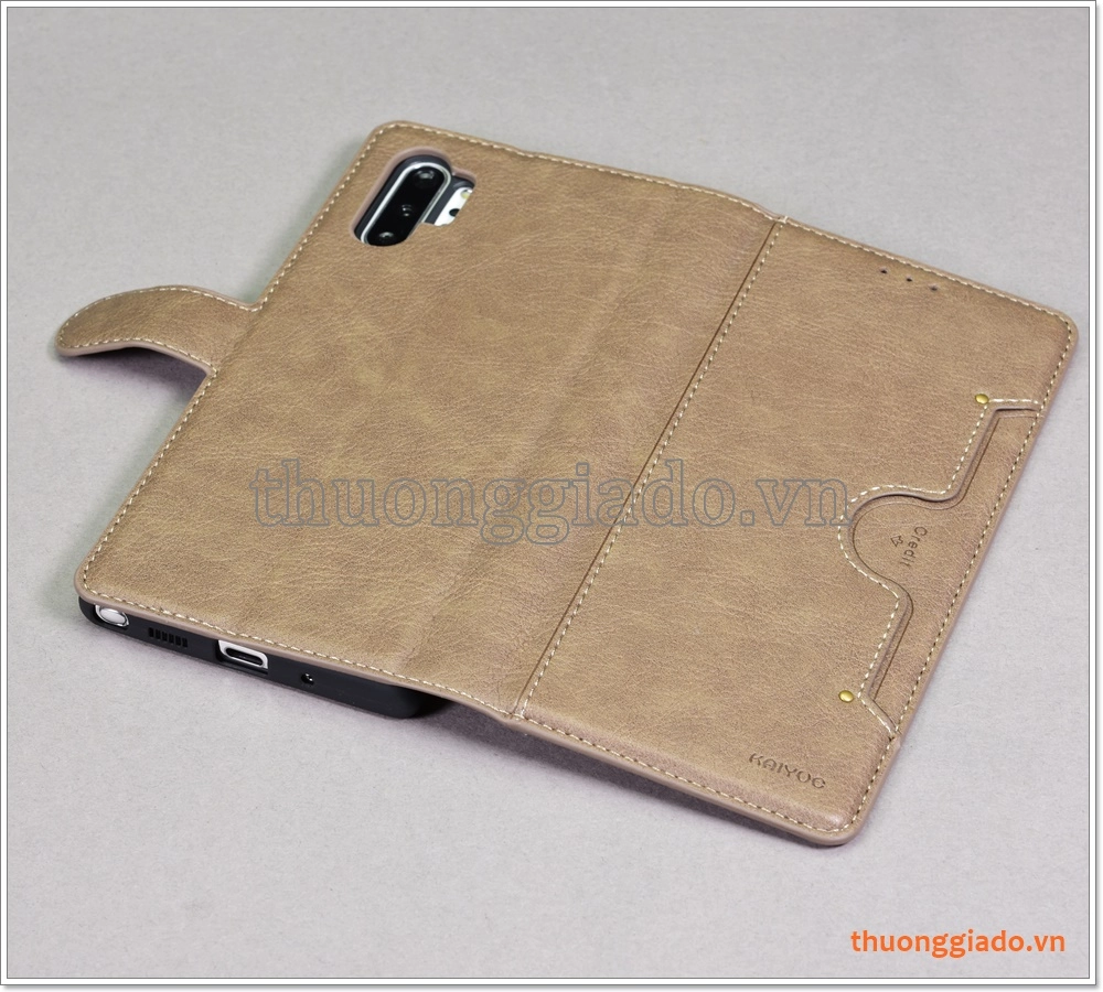 Bao da Samsung Galaxy Note 10+ (N975), bao da cầm tay, chất liệu da bò, hiệu Kaiyue