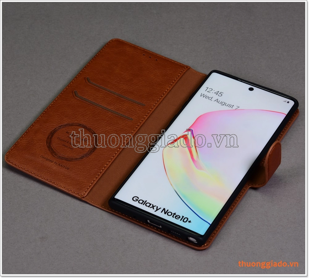 Bao da Samsung Galaxy Note 10+ (N975), bao da cầm tay, chất liệu da bò, hiệu Kaiyue