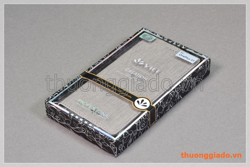 Bao da cầm tay OnePlus 5T flip leather case, hiệu Vili